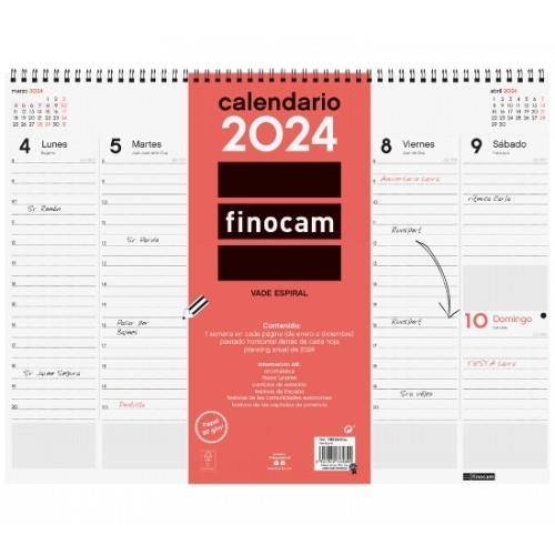 CALENDARIO FINOCAM VADE ESPIRAL SVV ESCR.42X31 2024+ | 8422952364894 | Librería Castillón - Comprar libros online Aragón, Barbastro