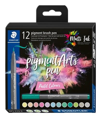 ROTULADORES PUNTA PINCEL STAEDTLER PIGMENT ARTS BRUSH PEN PASTEL 12 COLORES | 4007817097021 | Librería Castillón - Comprar libros online Aragón, Barbastro