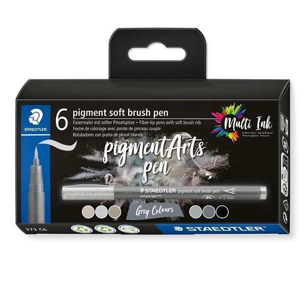 ROTULADORES PUNTA PINCEL STAEDTLER PIGMENT ARTS BRUSH PEN GRISES 6 COLORES | 4007817098639 | Librería Castillón - Comprar libros online Aragón, Barbastro