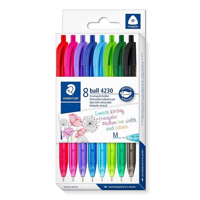 BOLIGRAFO STAEDTLER RETRACTIL 4230 MC8 CAJA CON 8 BOLIS DE 8 COLORES DISTINTOS | 4007817102947 | Librería Castillón - Comprar libros online Aragón, Barbastro