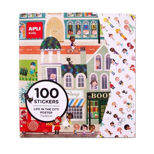 100 STICKERS LIFE IN THE CITY POSTER 70X50CM | 8410782194309 | Librería Castillón - Comprar libros online Aragón, Barbastro