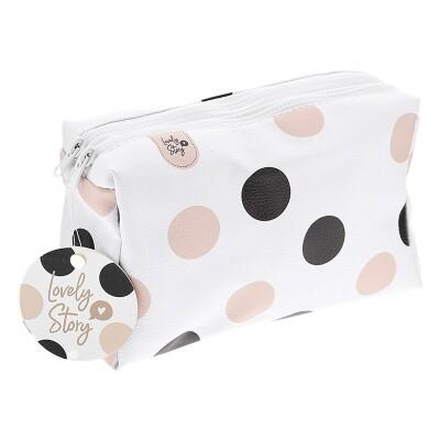 NECESER DOBLE CREMALLERA DOTS BLANDO NR2431BL 22x9x5.5 cm | 8435458010714 | Librería Castillón - Comprar libros online Aragón, Barbastro