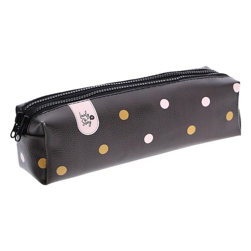 ESTUCHE PORTATODO DOS CREMALLERAS - DOTS NEGRO ET2431NG 12.5x8x5 cm | 8435458010776 | Librería Castillón - Comprar libros online Aragón, Barbastro