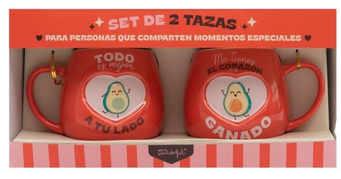 SET DE 2 TAZAS TODO ES MEJOR A TU LADO ME TIENES EL CORAZÓN GANADO - MR WONDERFUL | 8445641039347 | Librería Castillón - Comprar libros online Aragón, Barbastro