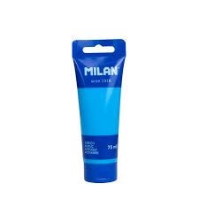 PINTURA ACRÍLICA MILAN 75 ml AZUL CYAN 101752 | 8411574104179 | Librería Castillón - Comprar libros online Aragón, Barbastro