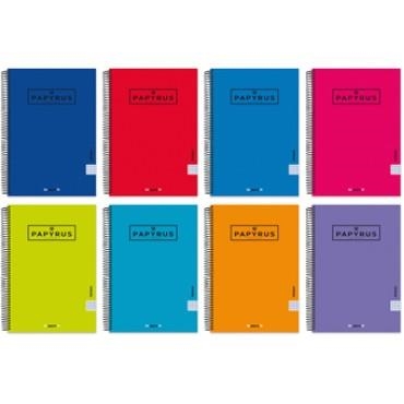 CUADERNO ESPIRAL PAPYRUS UNICLAS Fº TAPA FORRADA 80H 90GR CUADRICULA 4MM (COLORES SURTIDOS) | 8413623906697 | Librería Castillón - Comprar libros online Aragón, Barbastro