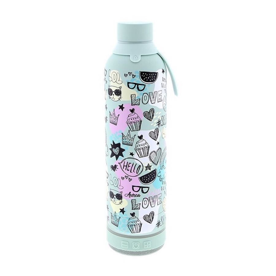 BOTELLA 600ML CON ALTAVOZ - MINT HELLO GIRL | 843545807287 | Librería Castillón - Comprar libros online Aragón, Barbastro