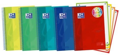 CUADERNO OXFORD TOUCH A5+ 120H + 50% CUADRICULA 5MM TAPA ENCUADERNADA COLORES VIVOS | 8412771035884 | Librería Castillón - Comprar libros online Aragón, Barbastro