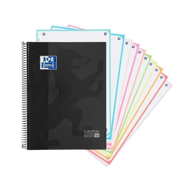 CUADERNO ESPIRAL EBK10 OXFORD CLA A4+ 150H CUADRICULA 5MM CR 4TAL T.ENC. NEGRO | 8412771047467 | Librería Castillón - Comprar libros online Aragón, Barbastro