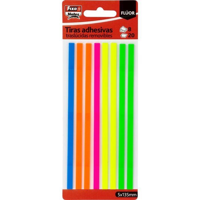 PACK 8 TIRAS ADHESIVAS FLUOR 20H 5x135 mm FIXO | 8413623505692 | Librería Castillón - Comprar libros online Aragón, Barbastro