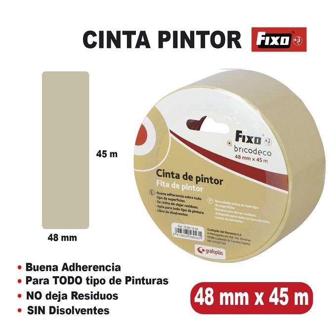 CINTA ADHESIVA PINTOR 48MMX45M FIXO BRICODECO | 8413623560431 | Librería Castillón - Comprar libros online Aragón, Barbastro