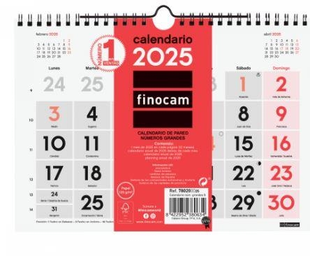 CALENDARIO PARED NÚMEROS GRANDES L 430mmx310mm 780010025 | 8422952380689 | Librería Castillón - Comprar libros online Aragón, Barbastro