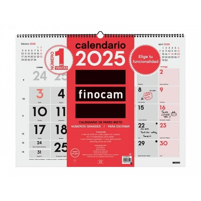 CALENDARIO PARED MIXTO XL 590mmx420mm 780020025 | 8422952381297 | Librería Castillón - Comprar libros online Aragón, Barbastro