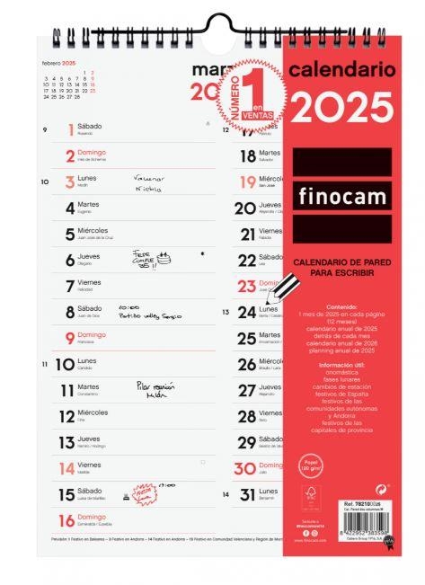 CALENDARIO 2025 PARED DOS COLUMNAS M FINOCAM 210mmx300mm 782100025 | 8422952383598 | Librería Castillón - Comprar libros online Aragón, Barbastro