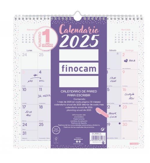 CALENDARIO 2025 PARED CHIC FINOCAM PLUS 300mmx300mm MORADO 787002725 | 8422952381433 | Librería Castillón - Comprar libros online Aragón, Barbastro