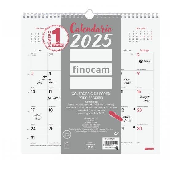 CALENDARIO 2025 PARED CHIC FINOCAM PLUS 300mmx300mm BLANCO 787007325 | 8422952381419 | Librería Castillón - Comprar libros online Aragón, Barbastro