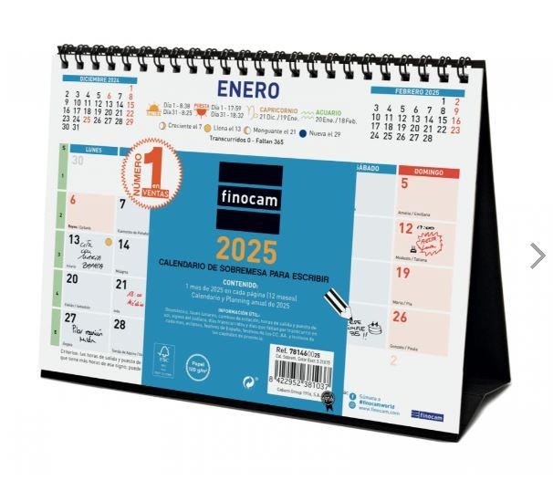 CALENDARIO 2025 SOBREMESA P/ESCRIBIR FINOCAM COLOR S 210mmx150mm 781600025 | 8422952381037 | Librería Castillón - Comprar libros online Aragón, Barbastro