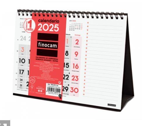 CALENDARIO 2025 SOBREMESA NÚMEROS GRANDES FINOCAM  + NOTAS 210mmx155mm 781370025 | 8422952380412 | Librería Castillón - Comprar libros online Aragón, Barbastro