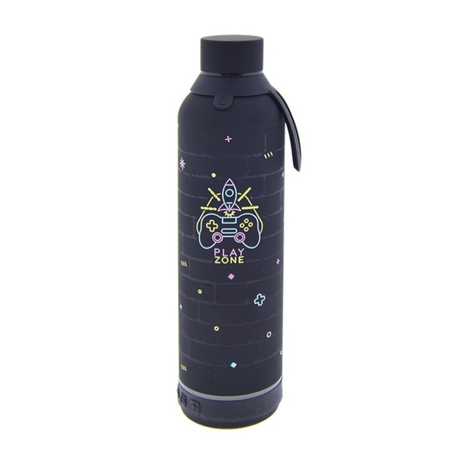 BOTELLA 600ML CON ALTAVOZ LOVELY  BLACK PLAYZONE | 843545810712 | Librería Castillón - Comprar libros online Aragón, Barbastro