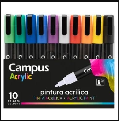 Rotuladores Acrílicos Campus Acrylic 10 colores Básicos | 8426307336253 | Librería Castillón - Comprar libros online Aragón, Barbastro