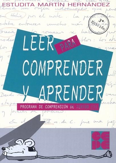 LEER PARA COMPRENDER Y APRENDER 1 | 9788478691333 | MARTIN HERNANDEZ, ESTUDITA | Librería Castillón - Comprar libros online Aragón, Barbastro