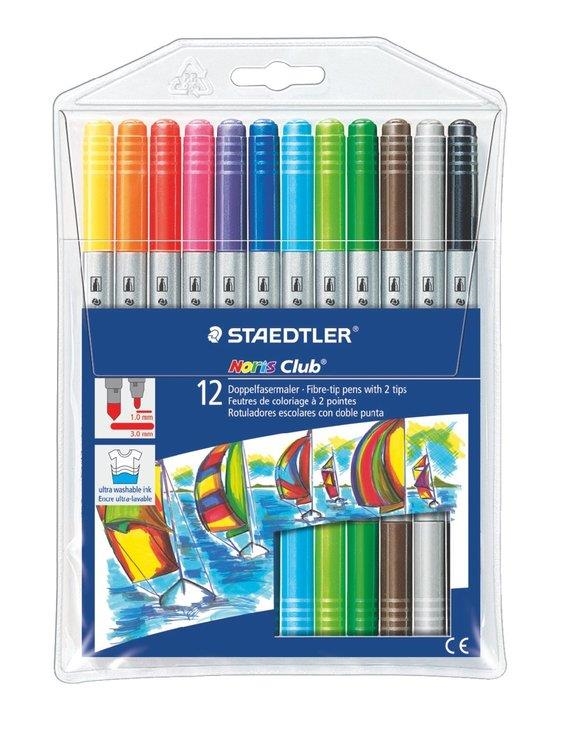 ROTULADOR STAEDTLER NORIS CLUB 12 COLORES 2 PUNTAS | 4007817320013 | ST 320 NWP12 | Librería Castillón - Comprar libros online Aragón, Barbastro