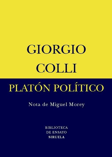 PLATON POLITICO | 9788498412253 | COLLI, GIORGIO | Librería Castillón - Comprar libros online Aragón, Barbastro